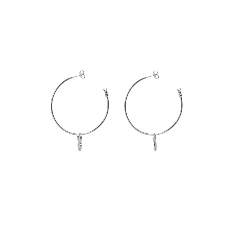 Bijoux Playboy Bunny Hoops Femme Argent | OJWCBRX-13