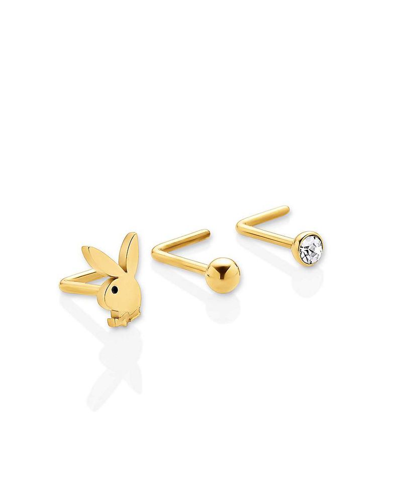 Bijoux Playboy Bunny Nose Studs Femme Doré | KVODPRM-45