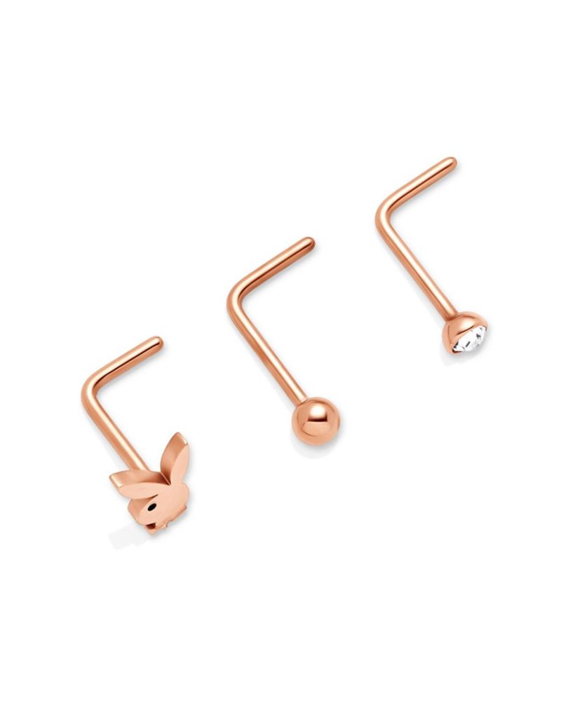 Bijoux Playboy Bunny Nose Studs Femme Doré | KVODPRM-45