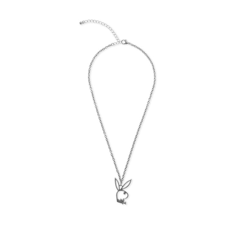 Bijoux Playboy Bunny Outline Necklace Femme Grise | PINEJVU-40