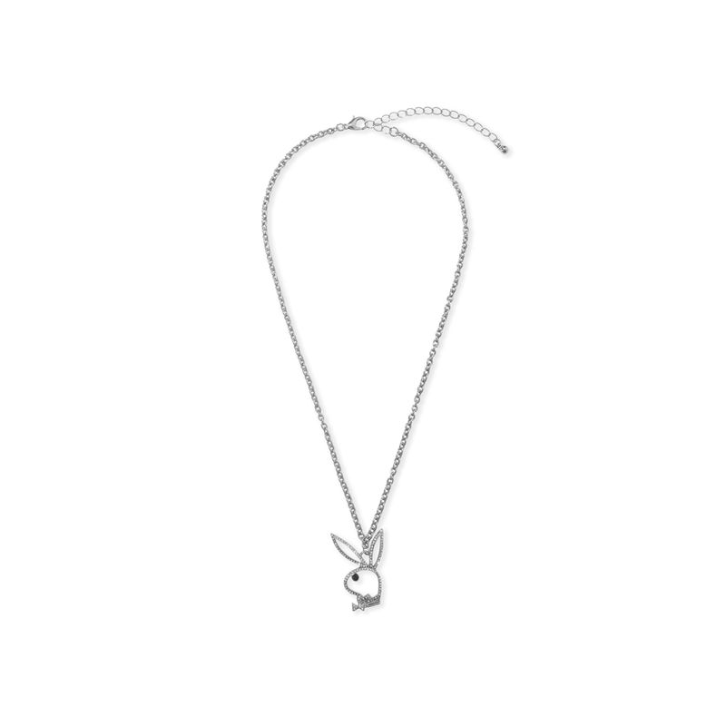 Bijoux Playboy Bunny Outline Necklace Femme Grise | PINEJVU-40