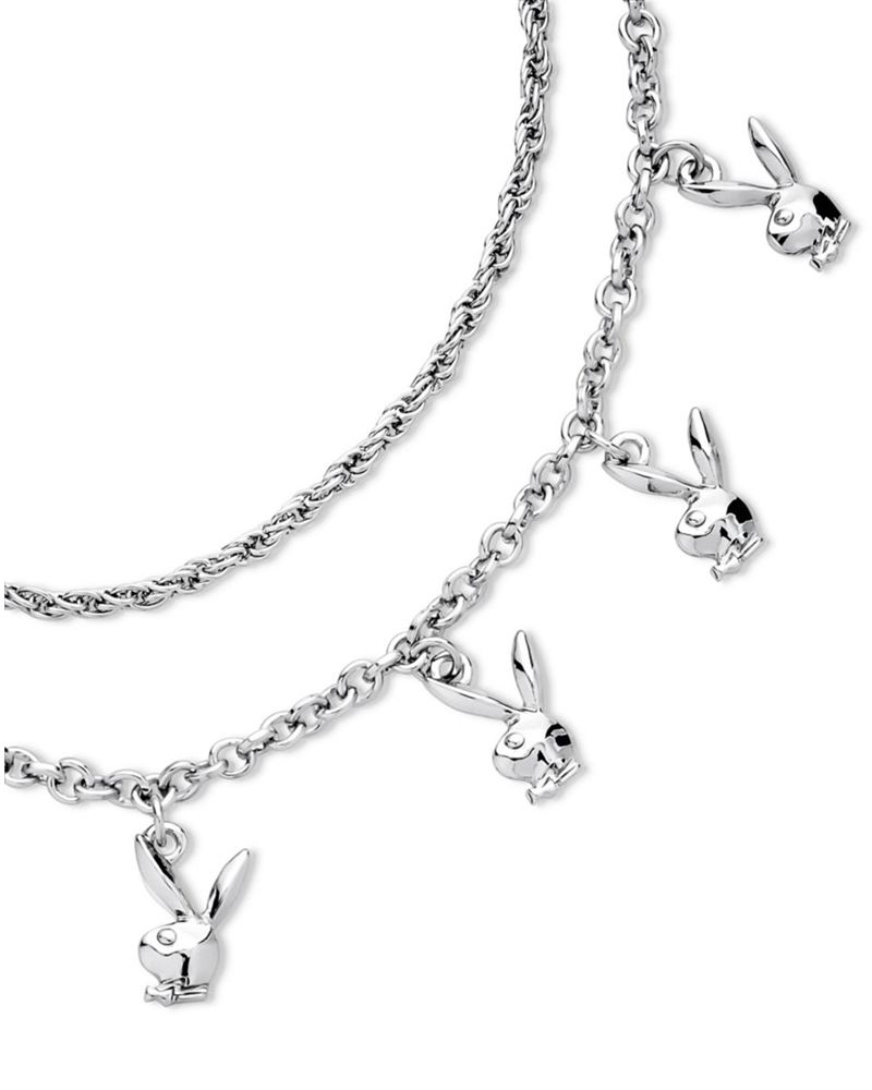 Bijoux Playboy Bunny Stacked Chain Bunny Necklace Femme Argent | DAFVEST-54