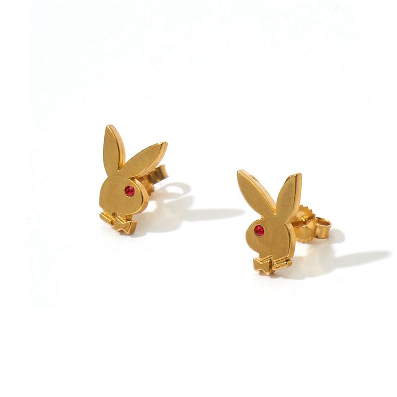 Bijoux Playboy Bunny Stud Earrings Femme Doré | NWHUJPS-83