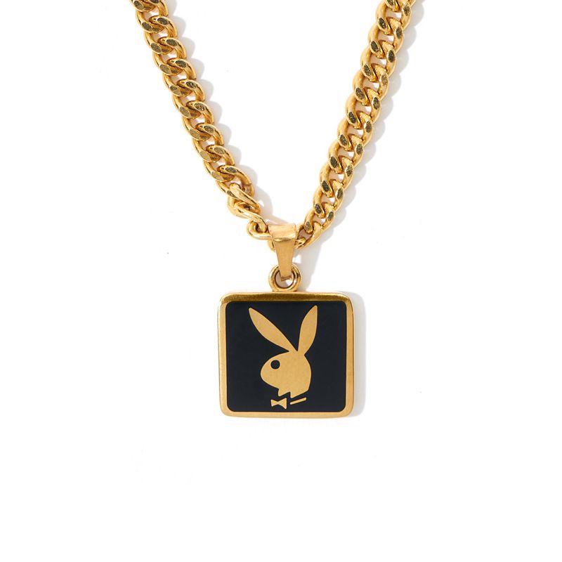 Bijoux Playboy Chunky Gold Rabbit Head Chain Homme Doré | ZDJLAOY-05