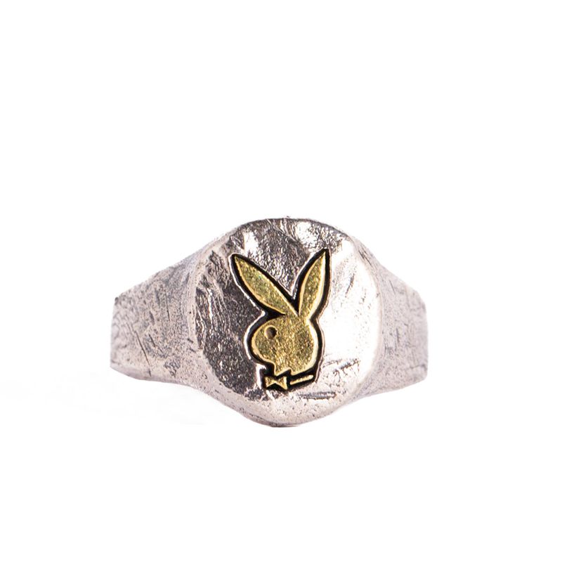 Bijoux Playboy Circular Rabbit Head Ring Homme Metal | QWCBHIT-70