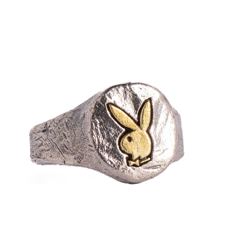 Bijoux Playboy Circular Rabbit Head Ring Homme Metal | QWCBHIT-70