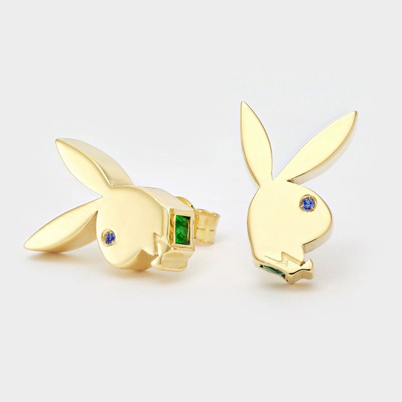 Bijoux Playboy Fancy Bunny Earring Studs Homme Turquoise | LTCENAX-78