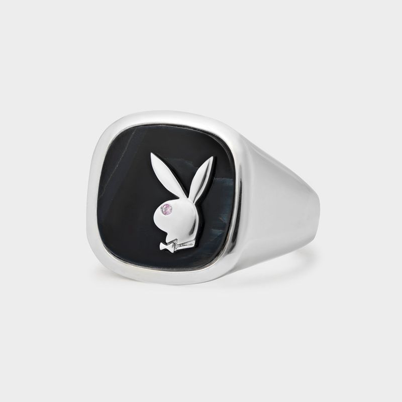 Bijoux Playboy Hawk's Eye Membership Ring 1 Homme Argent | FIOBLRX-60