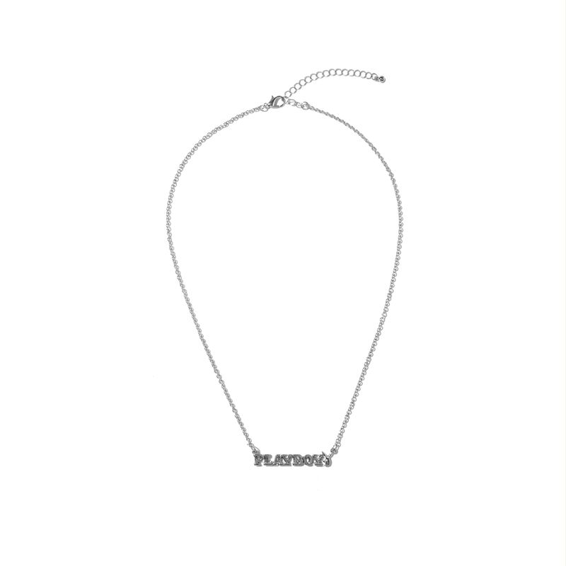 Bijoux Playboy Masthead Nameplate Necklace Femme Argent | IJHXDAS-20