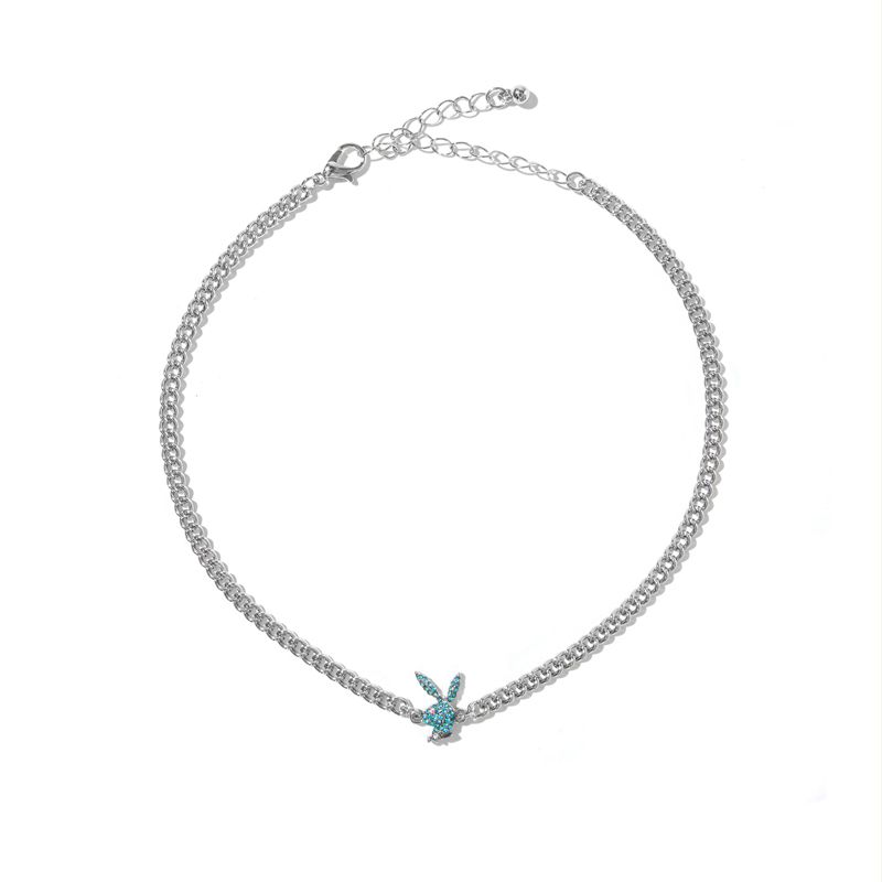 Bijoux Playboy Multi-Chain Rabbit Head Necklace Femme Argent | BXGOUDS-79