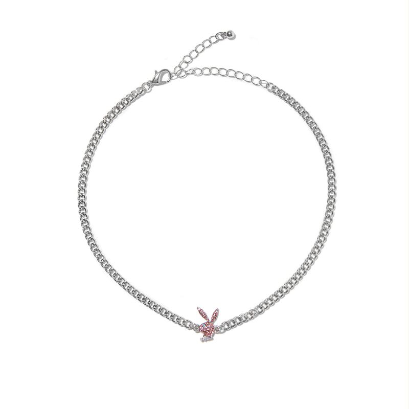 Bijoux Playboy Multi-Chain Rabbit Head Necklace Femme Argent | BXGOUDS-79