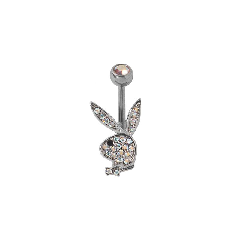 Bijoux Playboy Pave Rabbit Head Belly Ring Femme Argent | ZFKPBXN-49