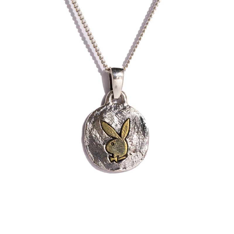 Bijoux Playboy Rabbit Head Coin Pendant Necklace Homme Metal | BMCXRET-59