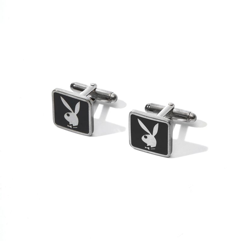 Bijoux Playboy Rabbit Head Cufflinks Homme Argent | IREQTHB-81