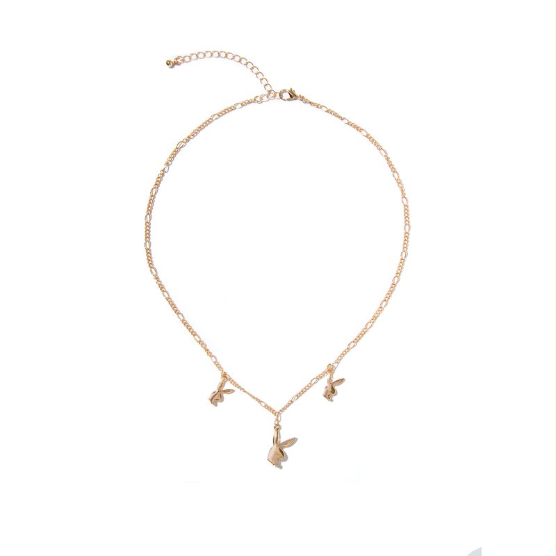 Bijoux Playboy Rabbit Head Dangle Necklace Femme Doré | HXNCJDW-43