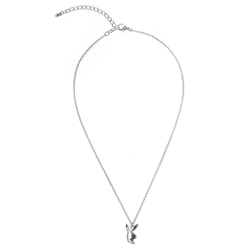 Bijoux Playboy Rabbit Head Pave Necklace Femme Argent | CKSGFNH-59