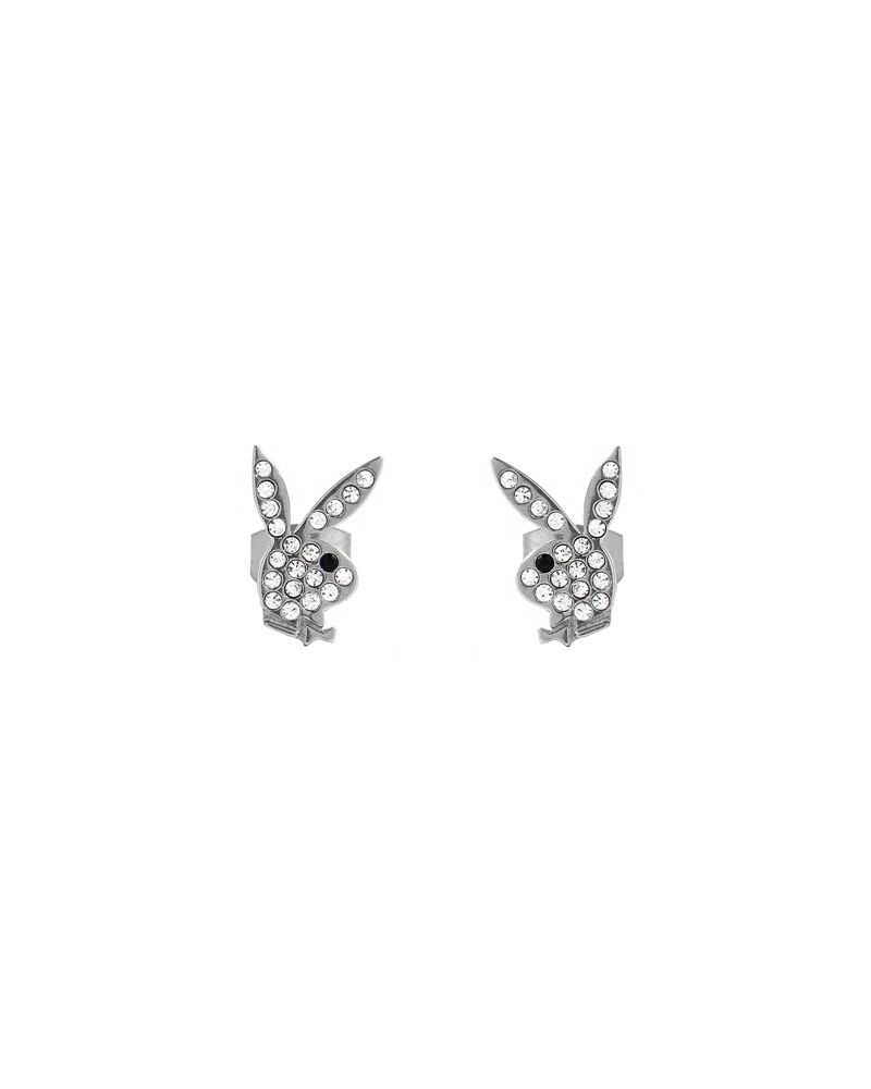 Bijoux Playboy Rabbit Head Pave Stud Earrings Femme Doré | HFIKBZJ-85