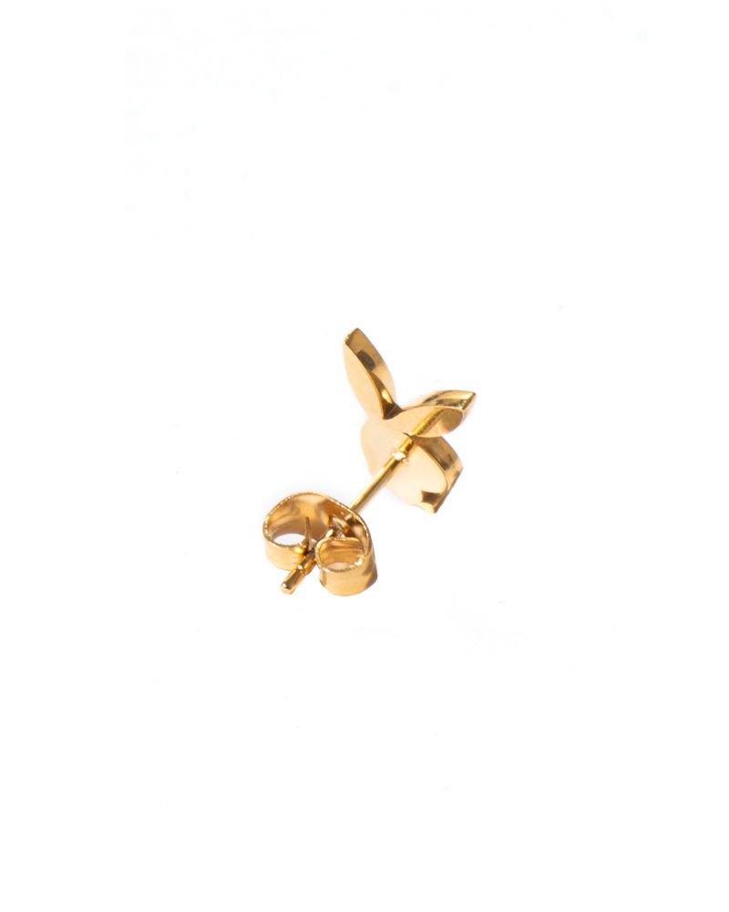 Bijoux Playboy Rabbit Head Pave Stud Earrings Femme Doré | HFIKBZJ-85