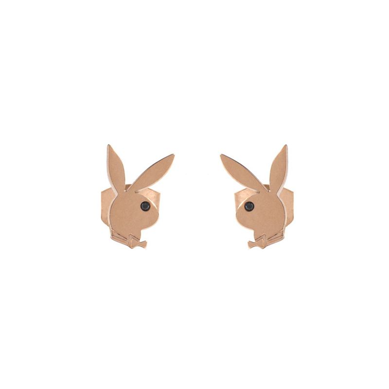 Bijoux Playboy Rabbit Head Stud Earrings Femme Argent | SKHLTQZ-03