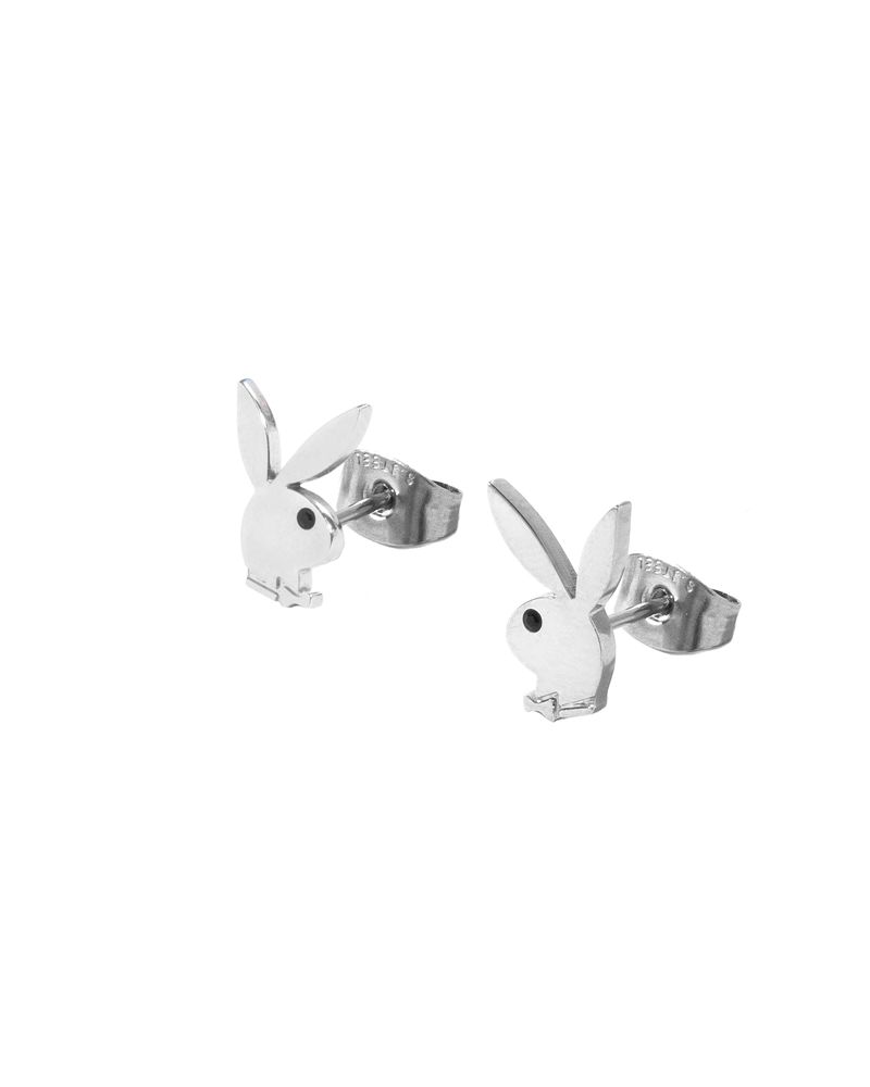 Bijoux Playboy Rabbit Head Stud Earrings Femme Argent | SKHLTQZ-03