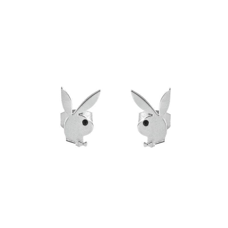 Bijoux Playboy Rabbit Head Stud Earrings Femme Argent | SKHLTQZ-03