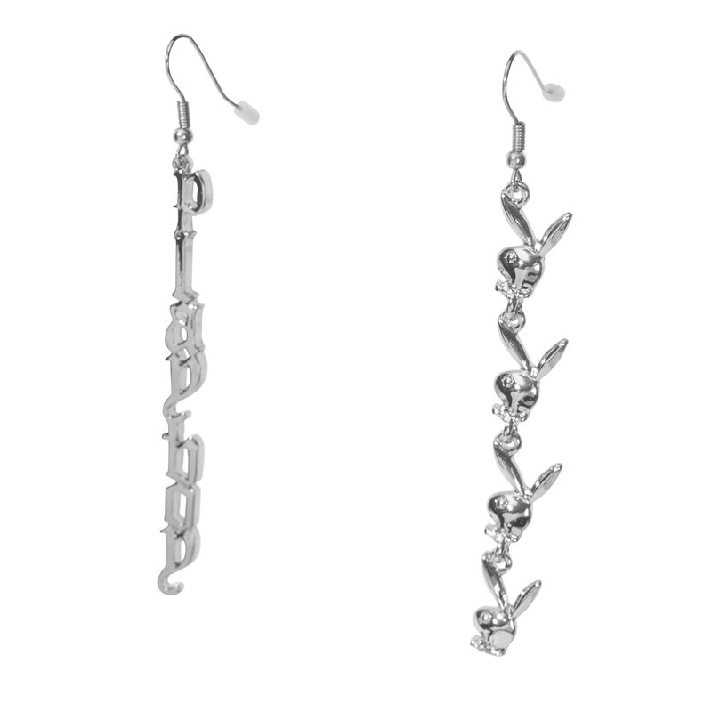 Bijoux Playboy Repeating Rabbit Head & Masthead Dangle Earring Femme Argent | CXFTWNJ-83