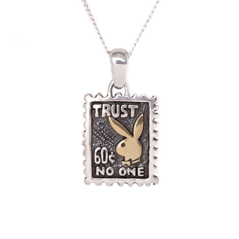 Bijoux Playboy Trust No One Necklace Homme Doré | RMHESIB-95