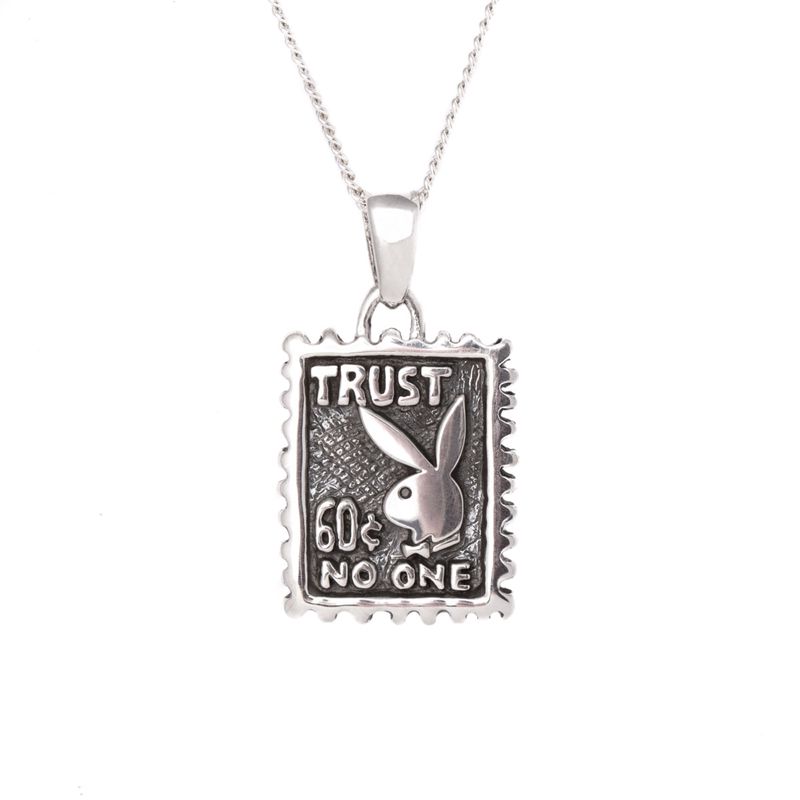 Bijoux Playboy Trust No One Necklace Homme Doré | RMHESIB-95