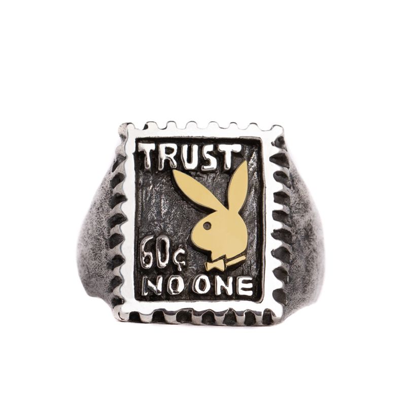 Bijoux Playboy Trust No One Ring Homme Grise | CRDSLYT-28