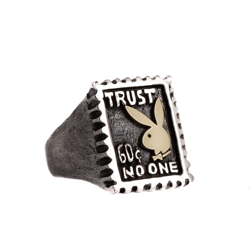 Bijoux Playboy Trust No One Ring Homme Grise | CRDSLYT-28