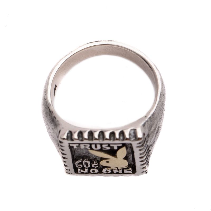 Bijoux Playboy Trust No One Ring Homme Grise | CRDSLYT-28