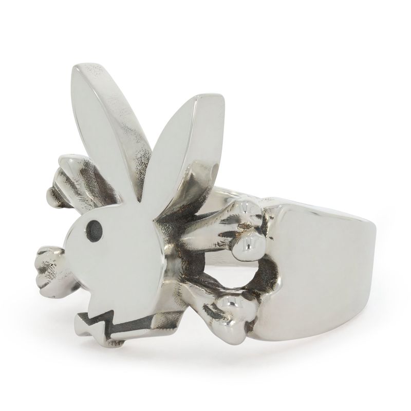 Bijoux Playboy X The Great Frog Bunny And Crossbones Ring Homme Argent | AQYRTHC-95