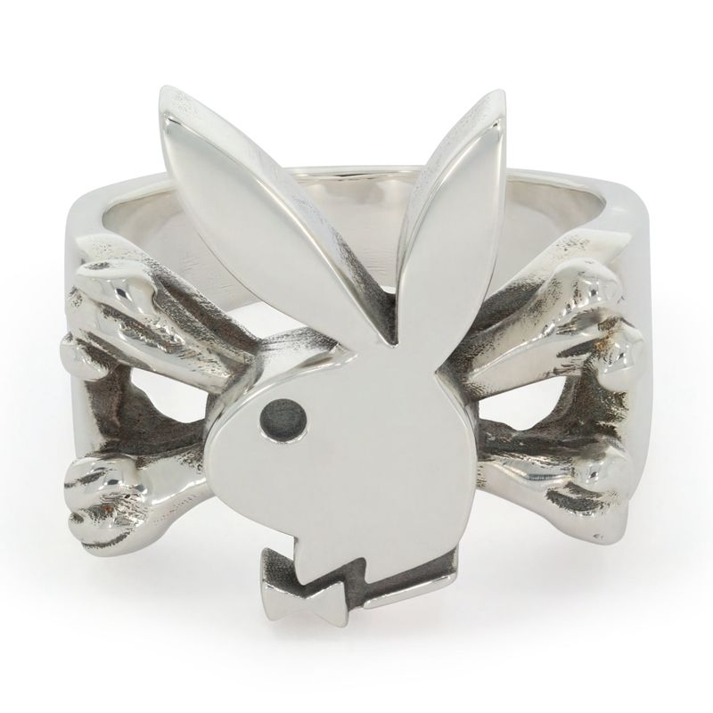 Bijoux Playboy X The Great Frog Bunny And Crossbones Ring Homme Argent | AQYRTHC-95