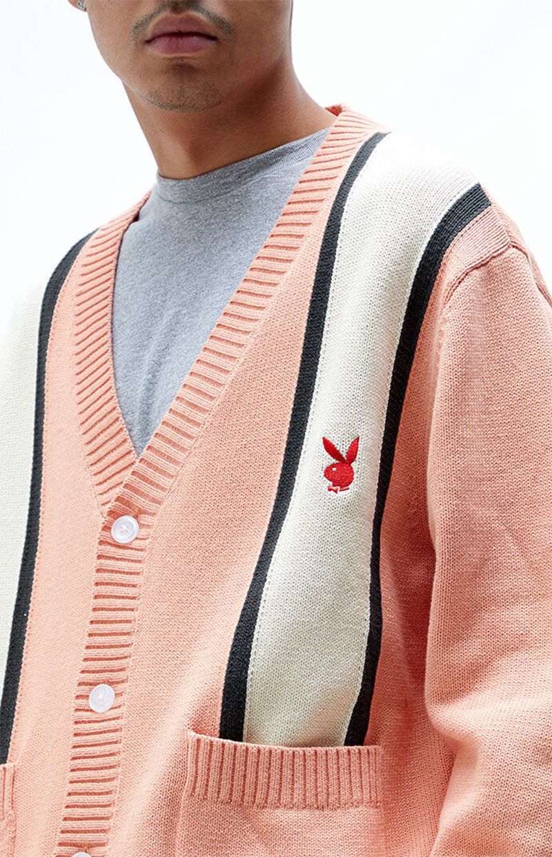 Chandails Playboy Getaway Cardigan Homme Rose | DIJPEZU-80