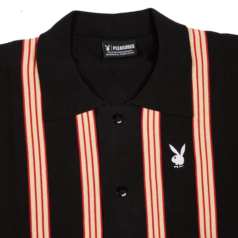 Chandails Playboy X Pleasures Club Woven Cardigan Homme Noir Orange | RGKZCXO-10