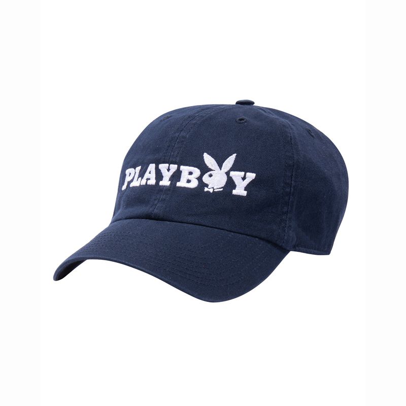 Chapeaux Playboy 47 Brand Adjustable Dad Femme Bleu Marine Blanche | JFSEPTM-91