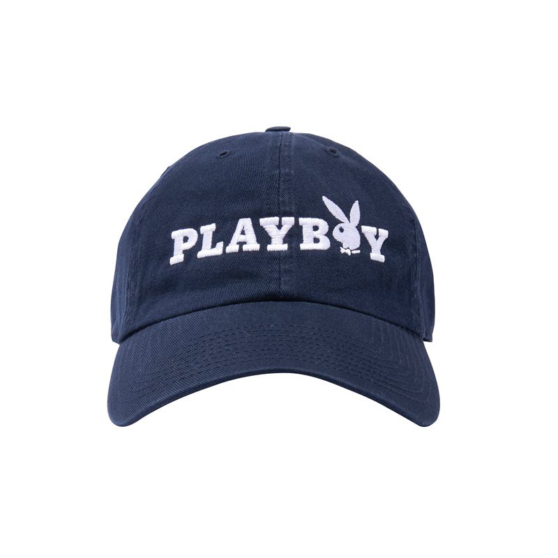 Chapeaux Playboy 47 Brand Adjustable Dad Femme Bleu Marine Blanche | JFSEPTM-91