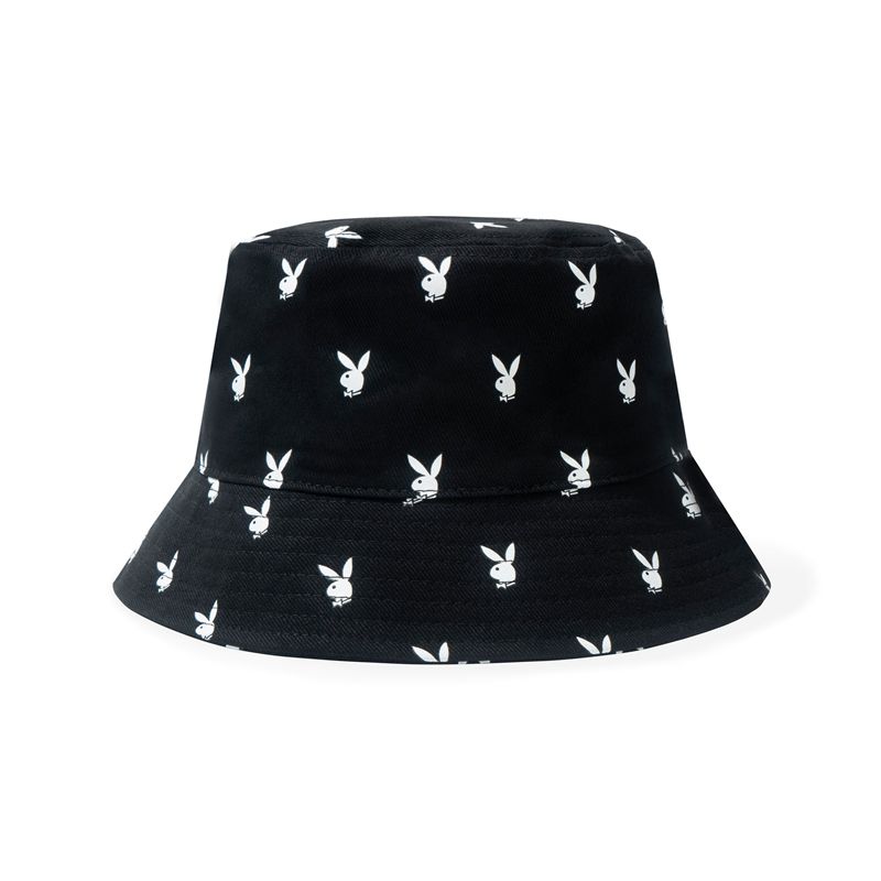 Chapeaux Playboy All-Over Rabbit Head Bucket Homme Noir | MZGBJCE-06