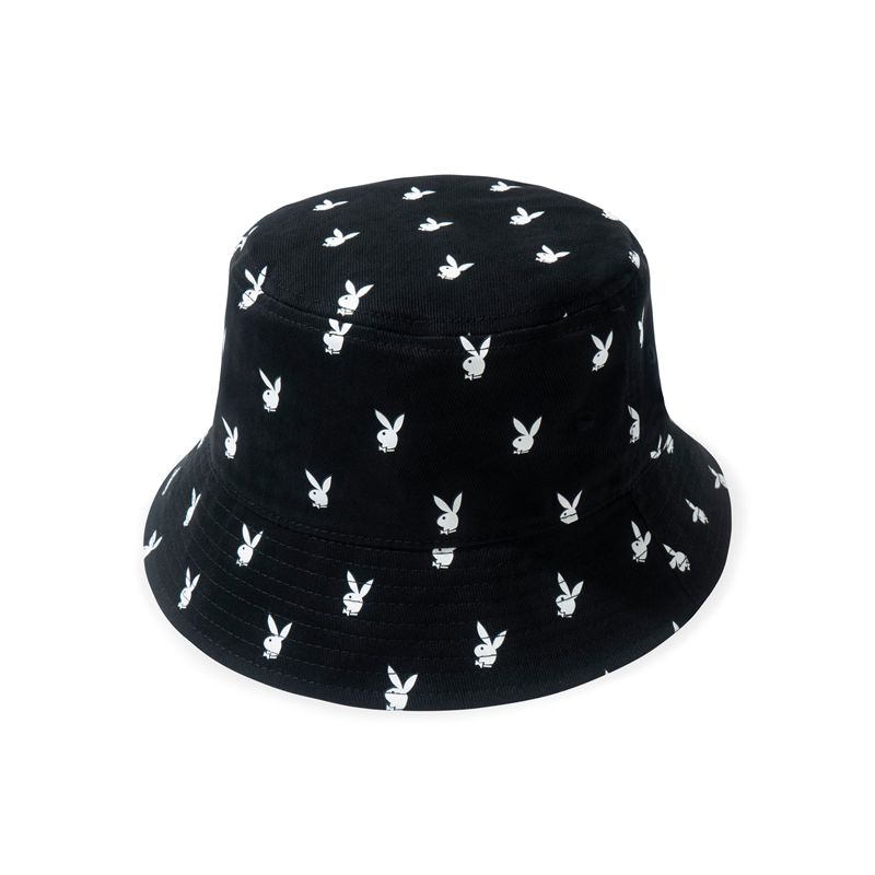 Chapeaux Playboy All-Over Rabbit Head Bucket Homme Noir | MZGBJCE-06