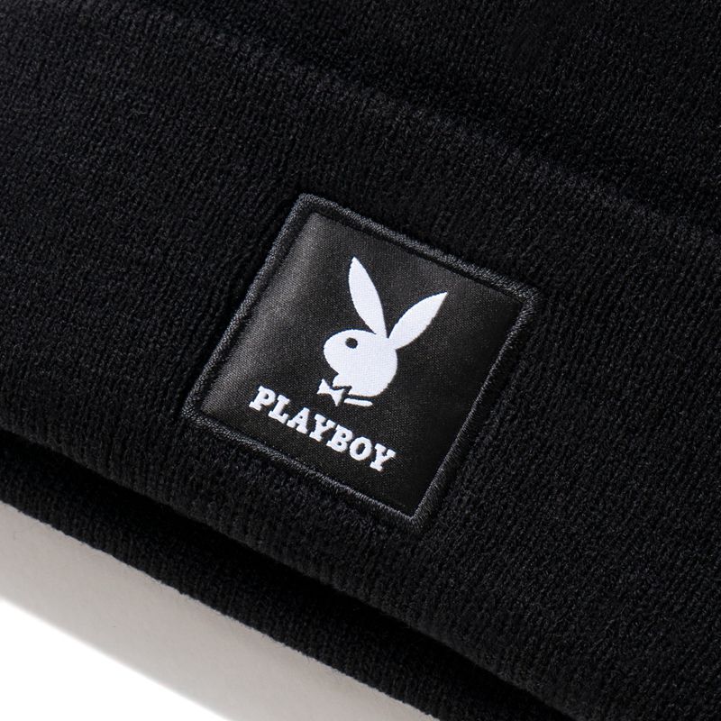 Chapeaux Playboy Knit Beanie With Logo Patch Femme Vert | OPVXAGB-46