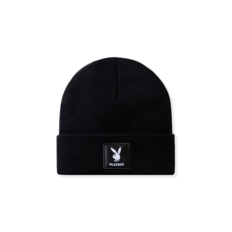 Chapeaux Playboy Knit Beanie With Logo Patch Femme Vert | OPVXAGB-46