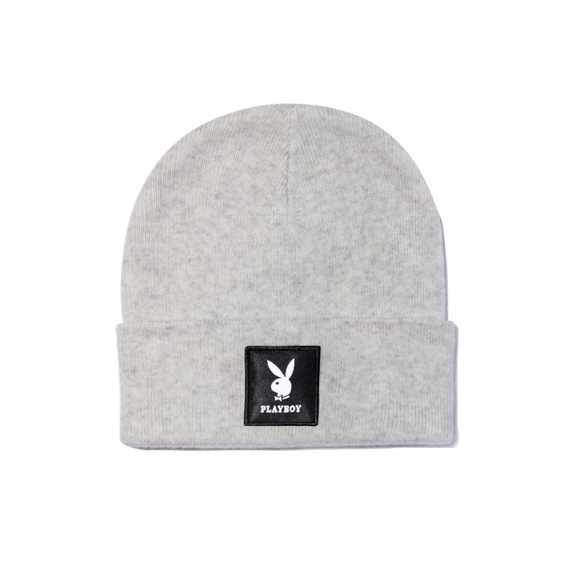 Chapeaux Playboy Knit Beanie With Logo Patch Femme Vert | OPVXAGB-46