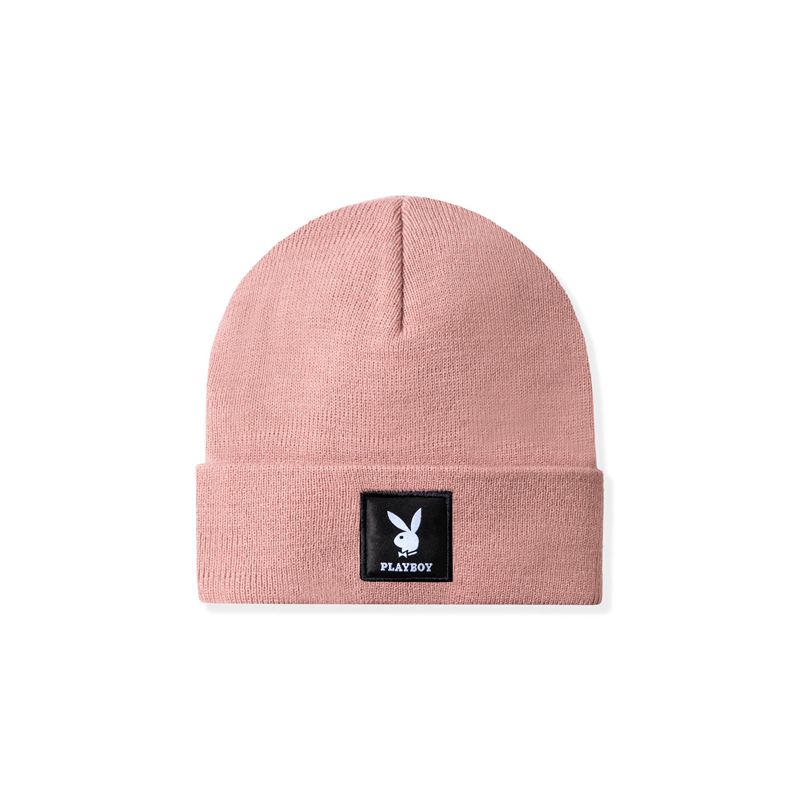 Chapeaux Playboy Knit Beanie With Logo Patch Femme Vert | OPVXAGB-46