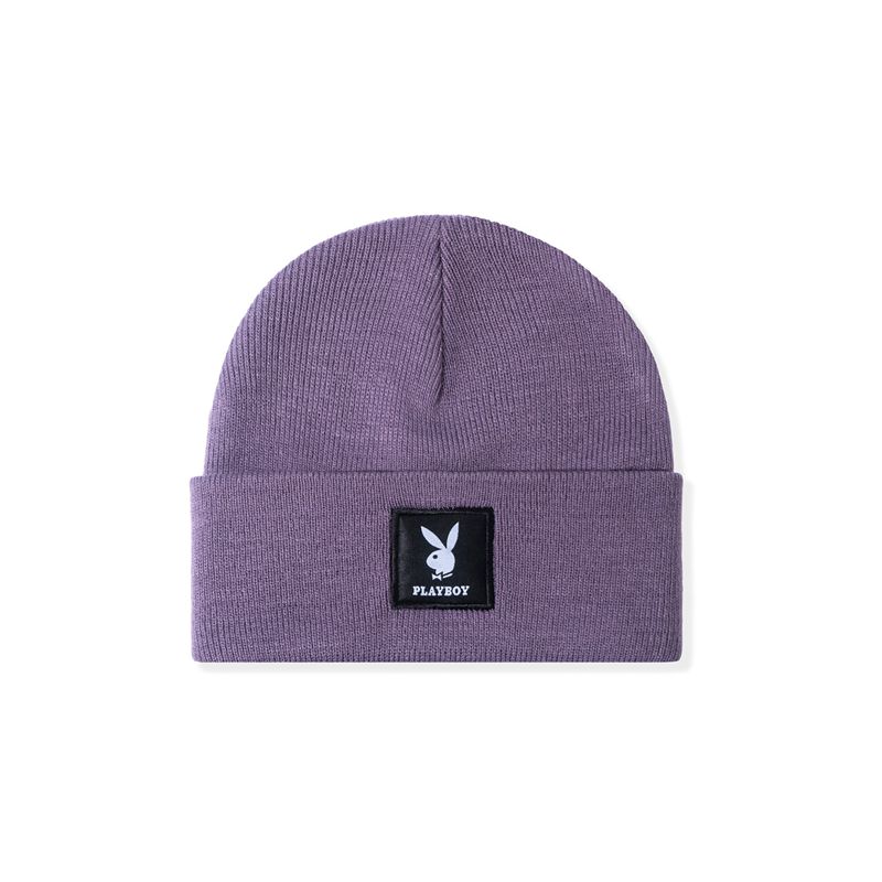 Chapeaux Playboy Knit Beanie With Logo Patch Femme Vert | OPVXAGB-46