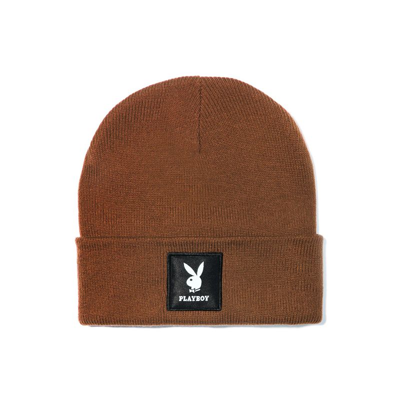 Chapeaux Playboy Knit Beanie With Logo Patch Femme Vert | OPVXAGB-46