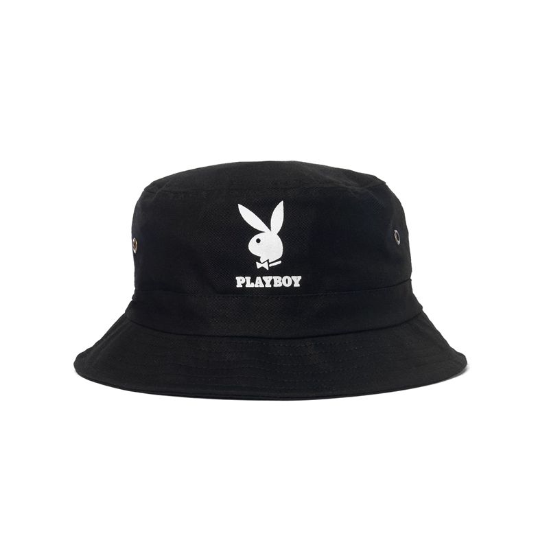 Chapeaux Playboy Rabbit Head Bucket Femme Noir Blanche | NCZQOJU-92