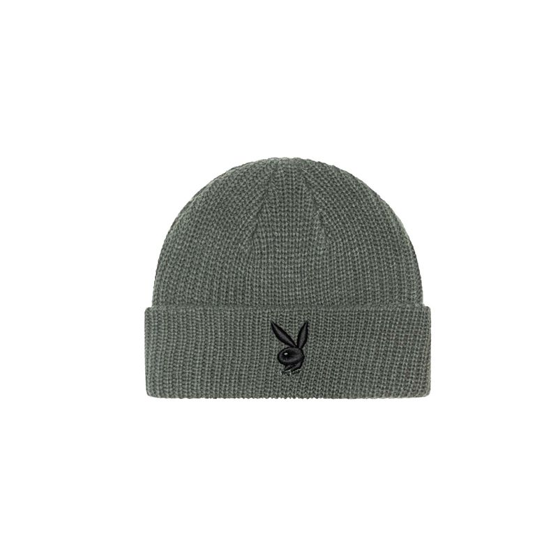 Chapeaux Playboy Rabbit Head Knit Beanie Femme Noir Blanche | FERAUZO-45