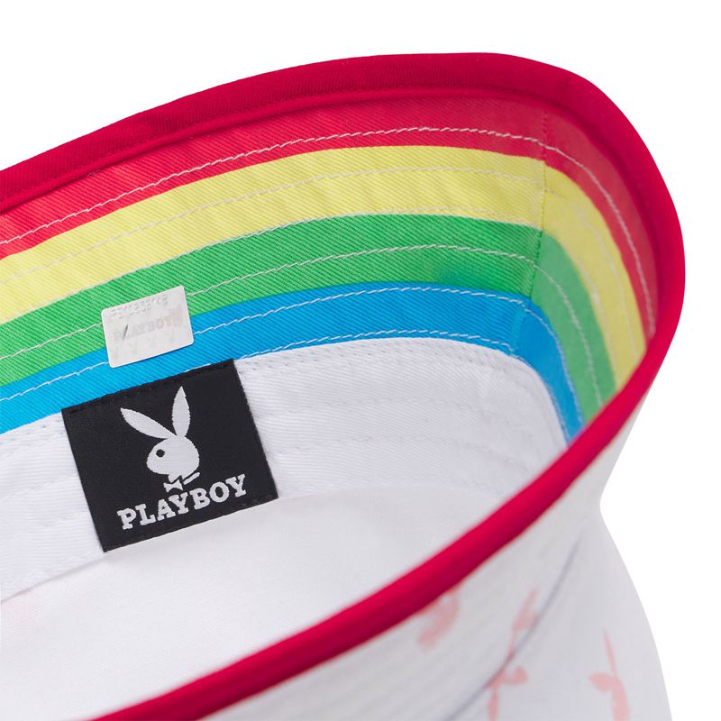 Chapeaux Playboy Rainbow Lining Rabbit Head Bucket Femme Multicolore | MFWSBEN-47