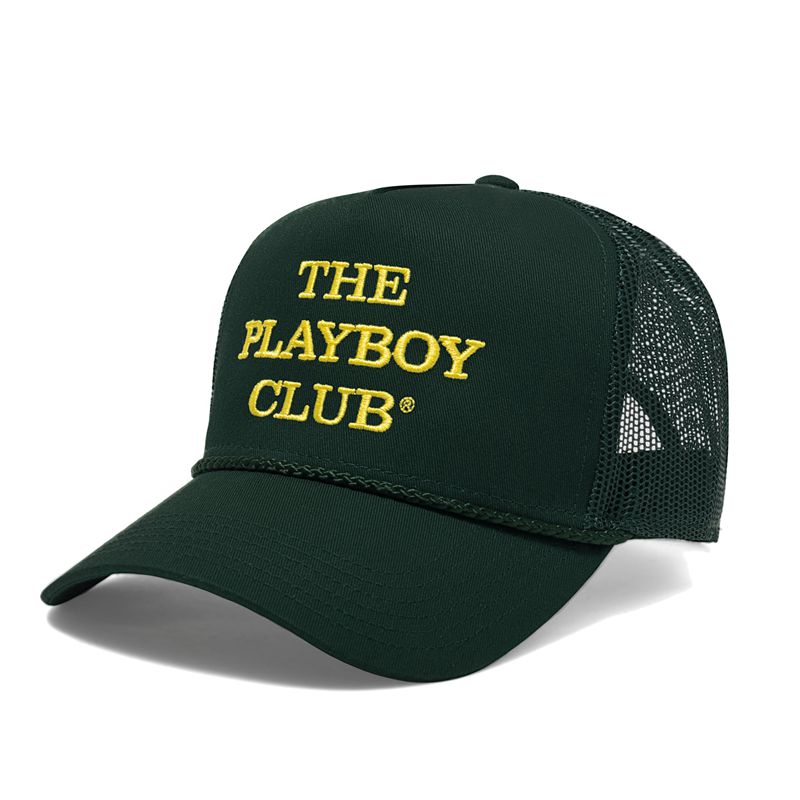 Chapeaux Playboy The Club Trucker Homme Noir Jaune | NUDWEHM-28