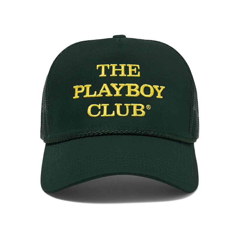 Chapeaux Playboy The Club Trucker Homme Noir Jaune | NUDWEHM-28